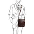 TL Messenger - Two compartments leather shoulder bag